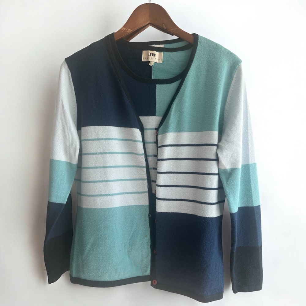 Women's Multicolor Striped Sweater 2 pieces vintage